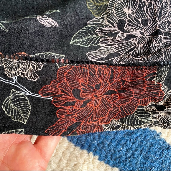 🍂 TARGET COLLECTION BOHO BLACK GREEN MULTI FLORAL CAPRI SLEEVE LOOSE FIT DRESS! - Picture 8 of 14